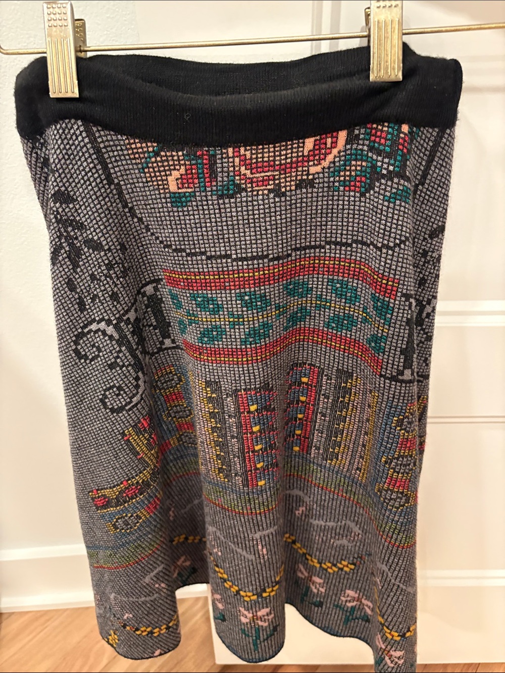 Aldomartins Multicolor Patterned A-Line Knit Skirt XS